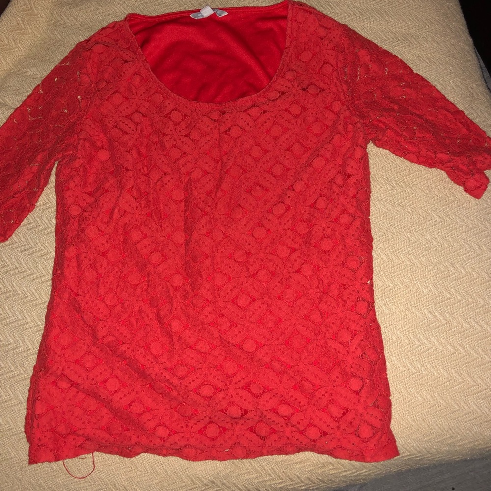 Banana Republic tangerine orange top medium